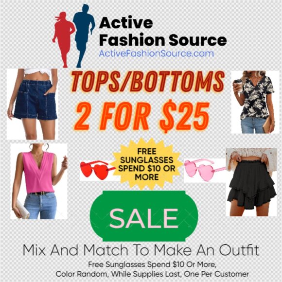 TOPS/BOTTOMS, 2 FOR $25, MIX AND MATCH TO MAKE AN OUTFIT - Picture 1 of 1